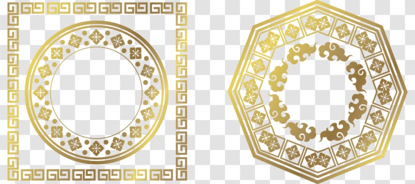 Euclidean Vector Ornament Clip Art - Royaltyfree - Creative Golden Frame Transparent PNG