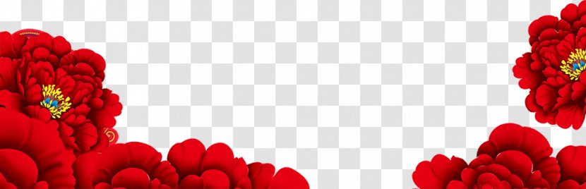 Garden Roses Red - Floristry - Big Peony Flowers Transparent PNG