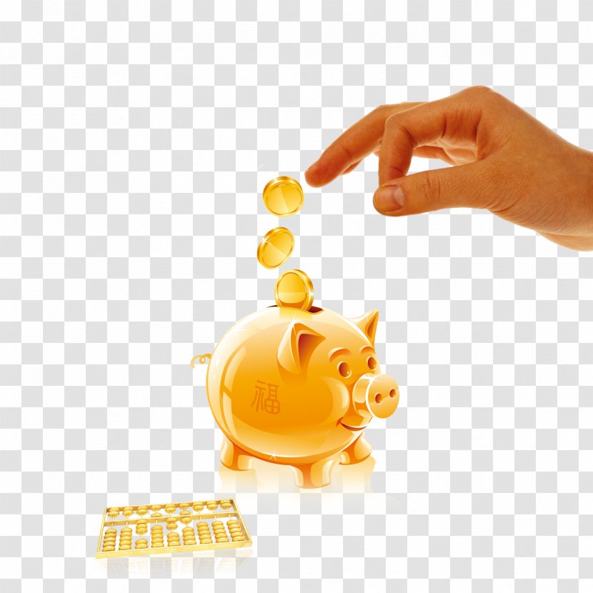 Money Piggy Bank - Finger - Golden Propaganda Transparent PNG