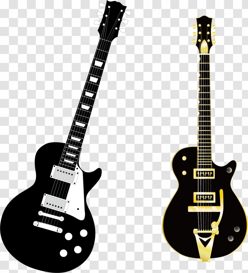 Guitar Amplifier Silhouette - Jazz Guitarist - Black Vector Elements Transparent PNG