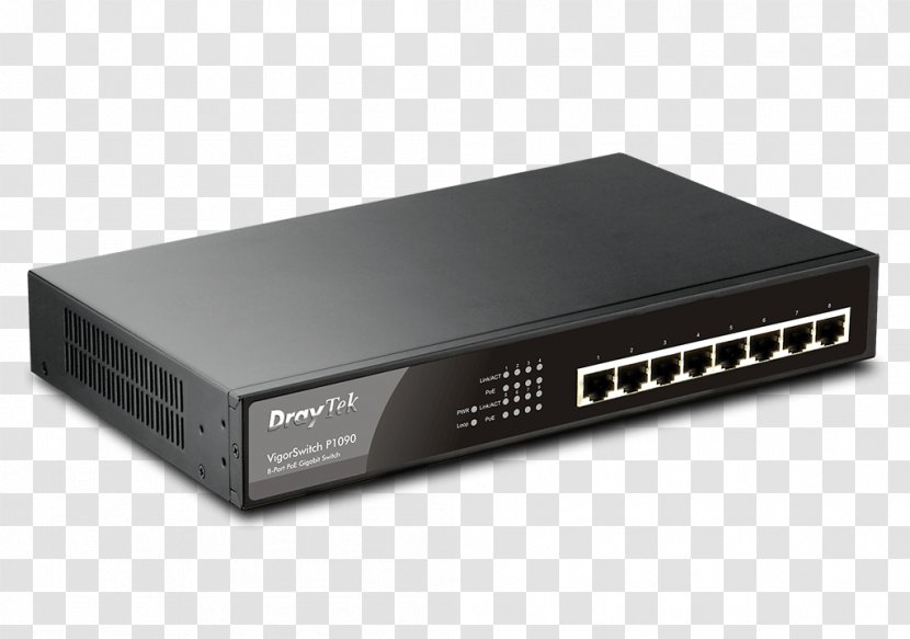 Power Over Ethernet DrayTek Vigor Switch P1090 Network Gigabit - Draytek Transparent PNG