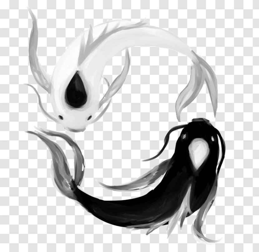 Yin Yang Fish Koi And Tattoo Drawing - Chinese Dragon Transparent PNG