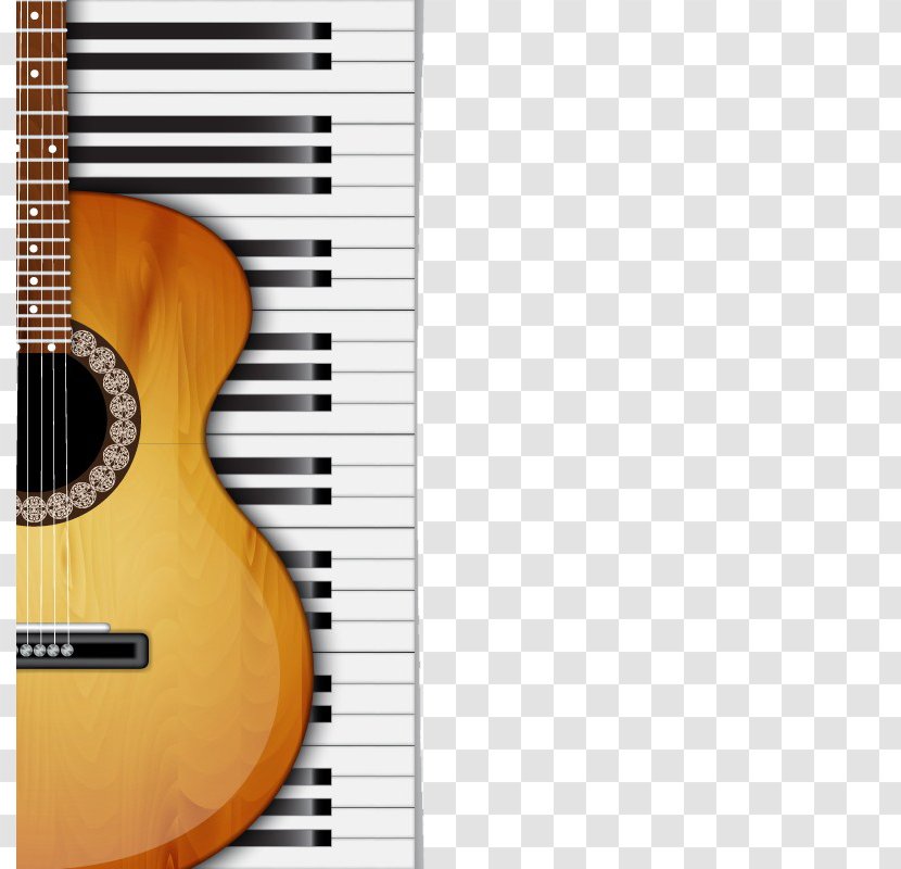 Musical Instrument Acoustic Guitar Electric - Tree - Fashion And Piano Keyboard Transparent PNG