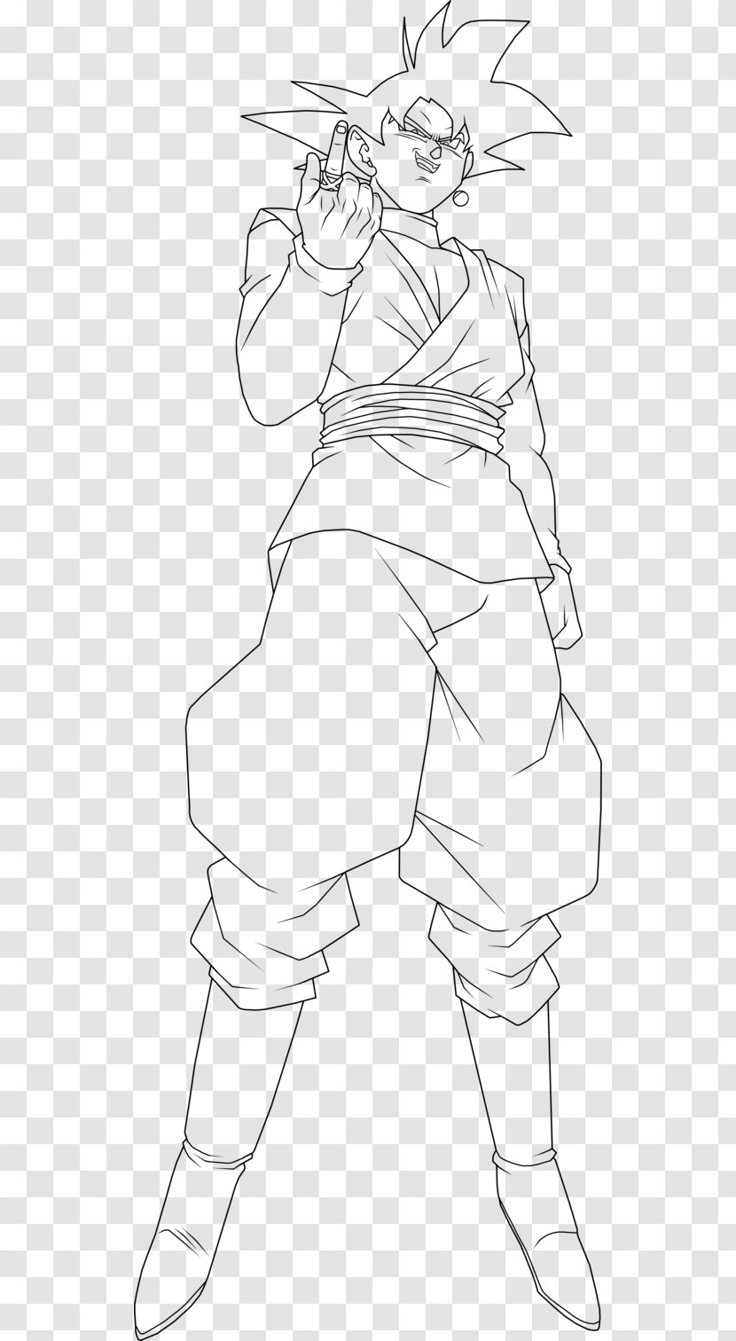Line Art Goku Black Trunks Drawing - Watercolor Transparent PNG