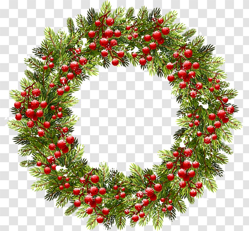 Wreath Christmas Decoration Ornament Clip Art - Flower Garland Transparent PNG