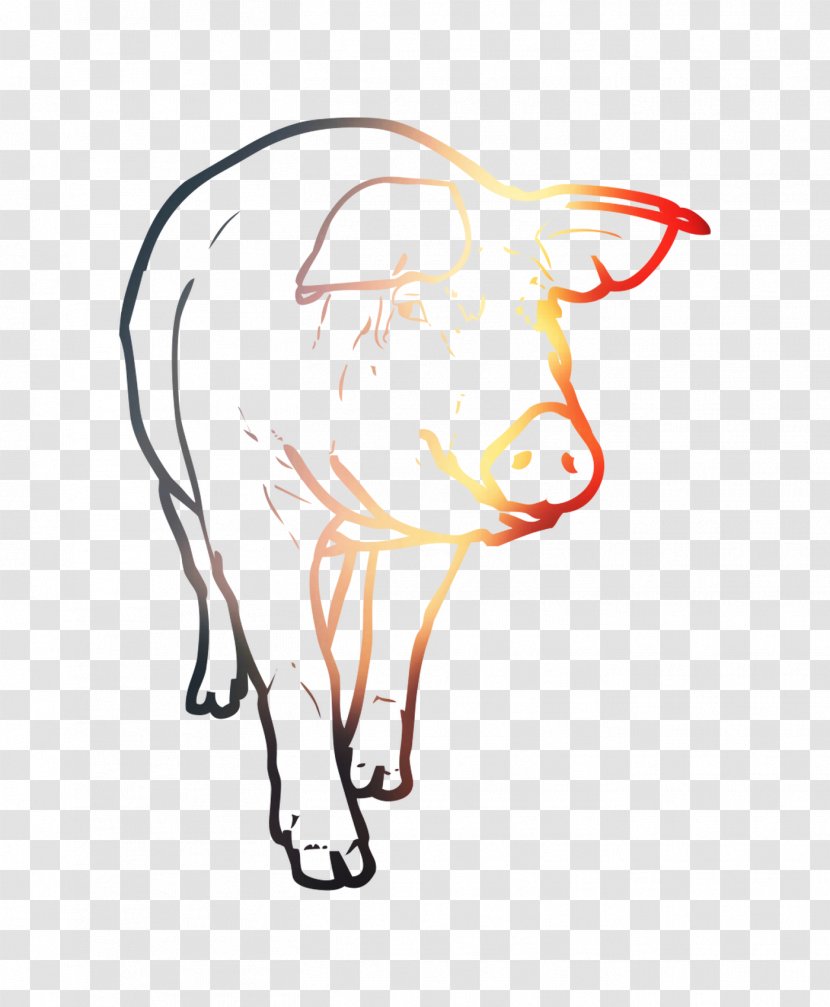 Cattle Pig Illustration Clip Art Line - Livestock Transparent PNG