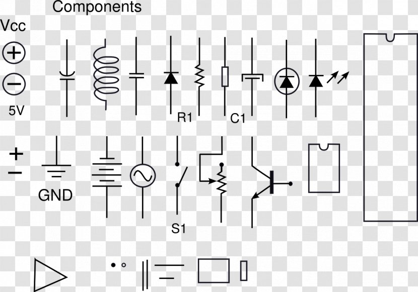 Electronic Symbol Component Circuit Diagram Clip Art - Cartoon Transparent PNG