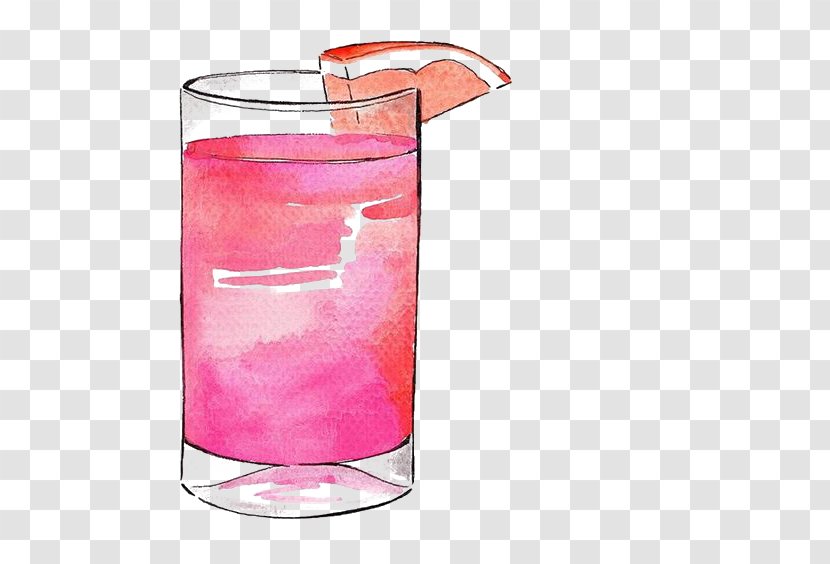 Cocktail Grapefruit Juice Drink Drawing Illustration - Pink Lady Transparent PNG
