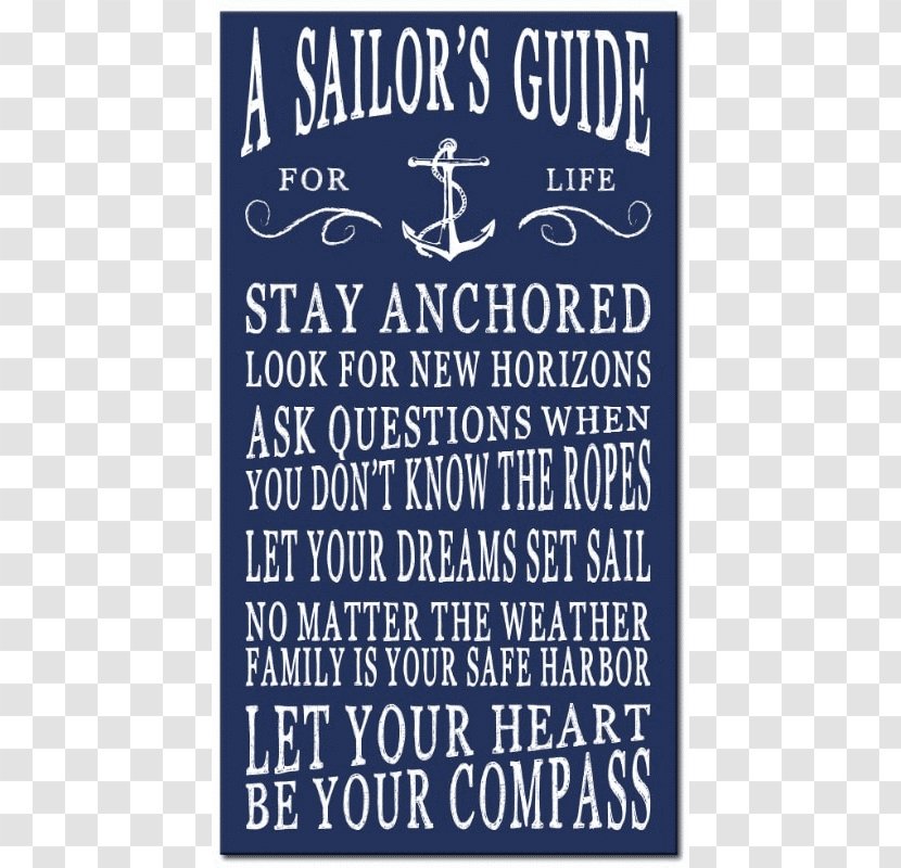Sailor Quotation Navy Saying Sailing - Banner Transparent PNG