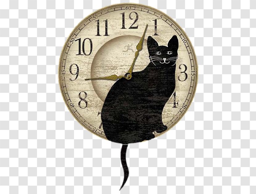 Cat Pendulum Clock Kitten Wall Decal - Lady Transparent PNG