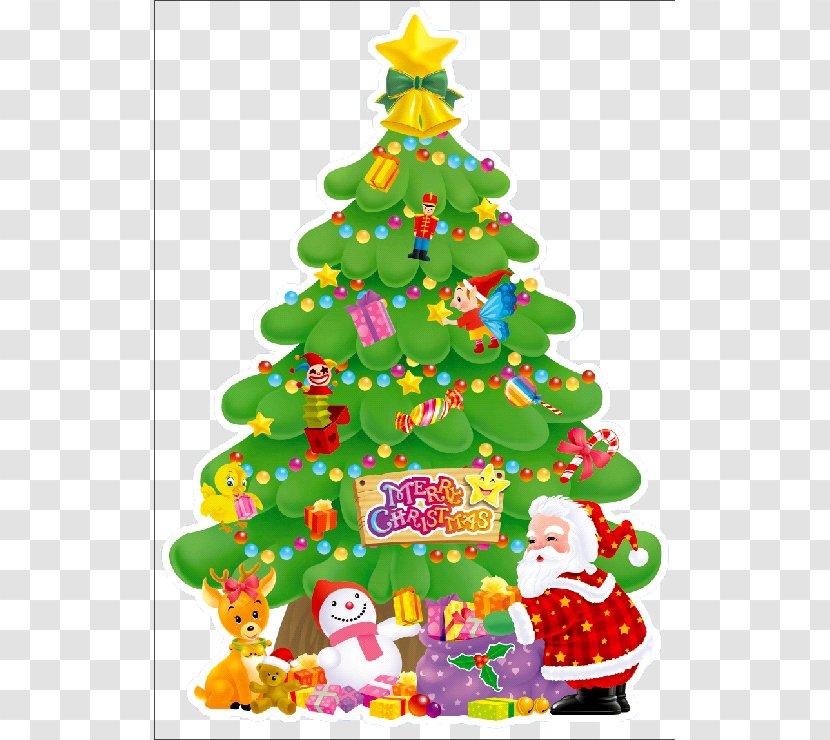 Santa Claus Christmas Card Tree Decoration - Greeting - Cartoon Transparent PNG