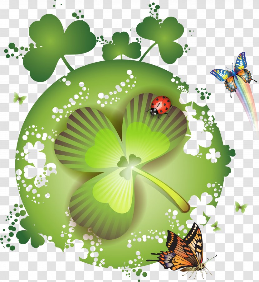 Four-leaf Clover Saint Patrick's Day Clip Art - Membrane Winged Insect Transparent PNG