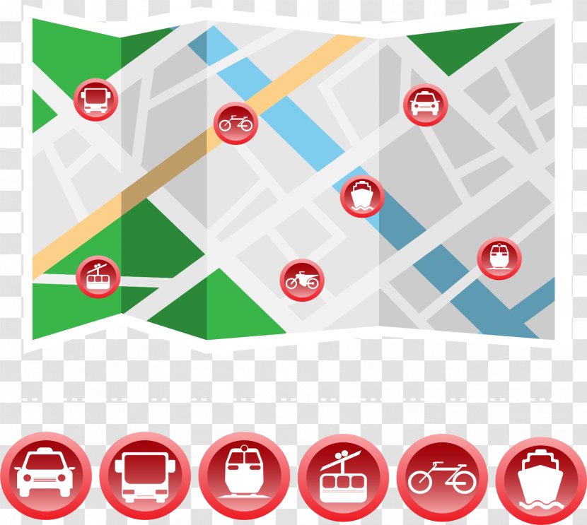 Bus Train Map Illustration - Royaltyfree - Folding Classification Tag Transparent PNG