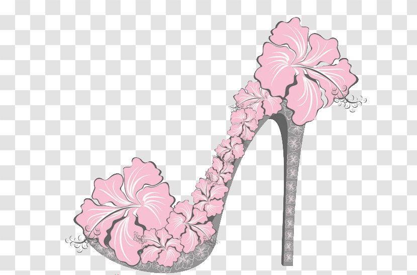 Shoe Flower - Highheeled Footwear - Pink High Heels Transparent PNG