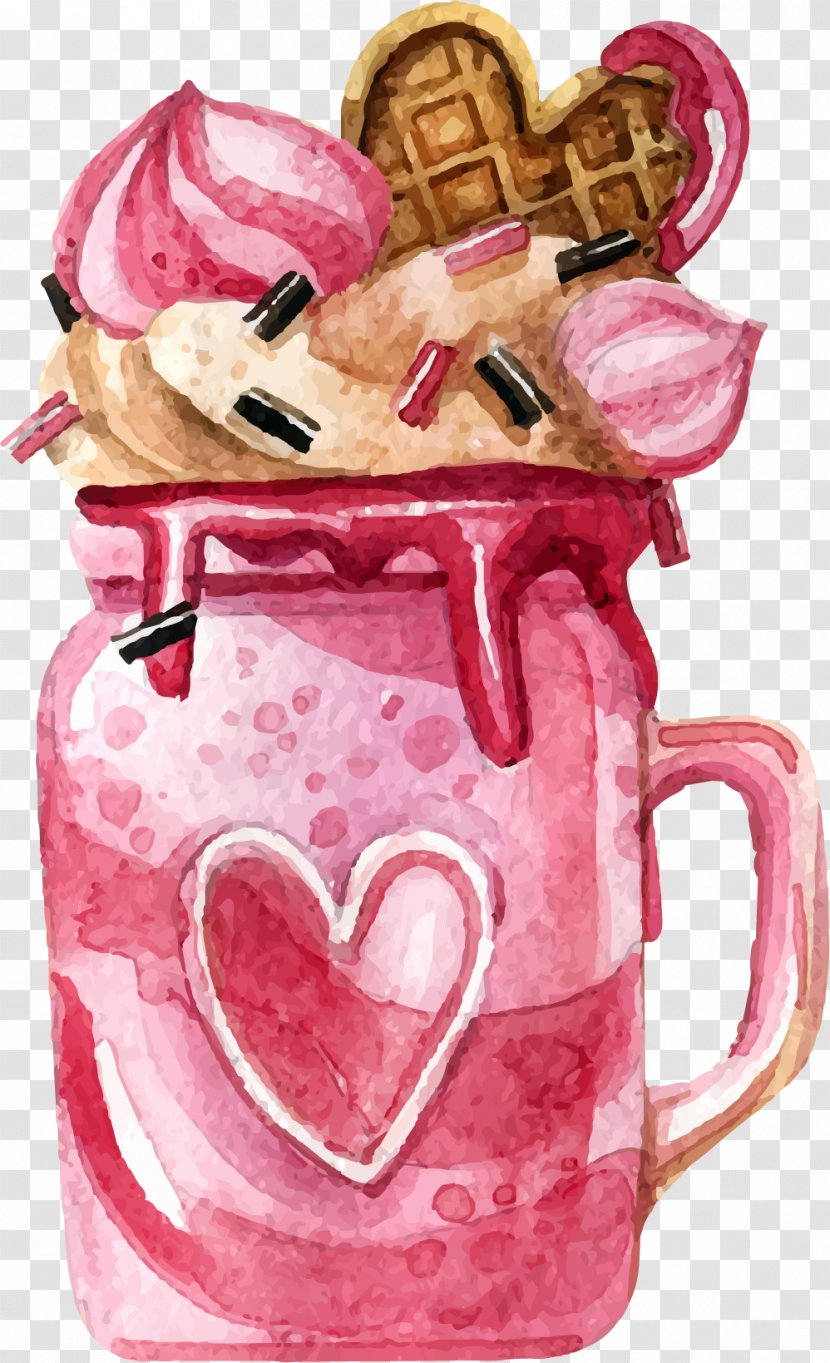 Vector Hand-painted Watercolor Dessert - Food - Smoothie Transparent PNG
