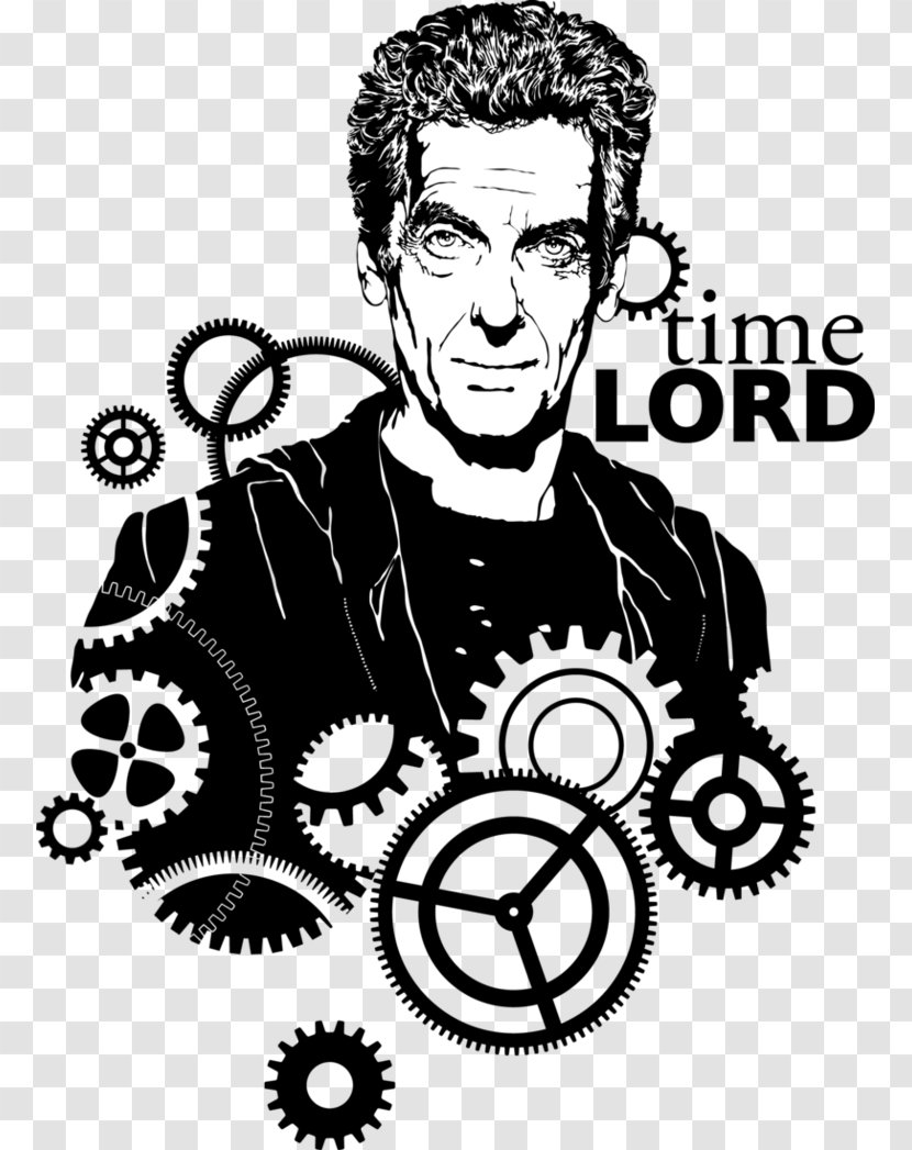 Peter Capaldi Doctor Who Art Twelfth - Black And White Transparent PNG