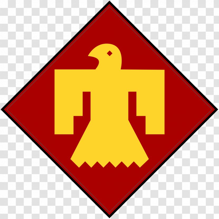 United States Army Second World War 45th Infantry Division - Thunderbird Outline Cliparts Transparent PNG
