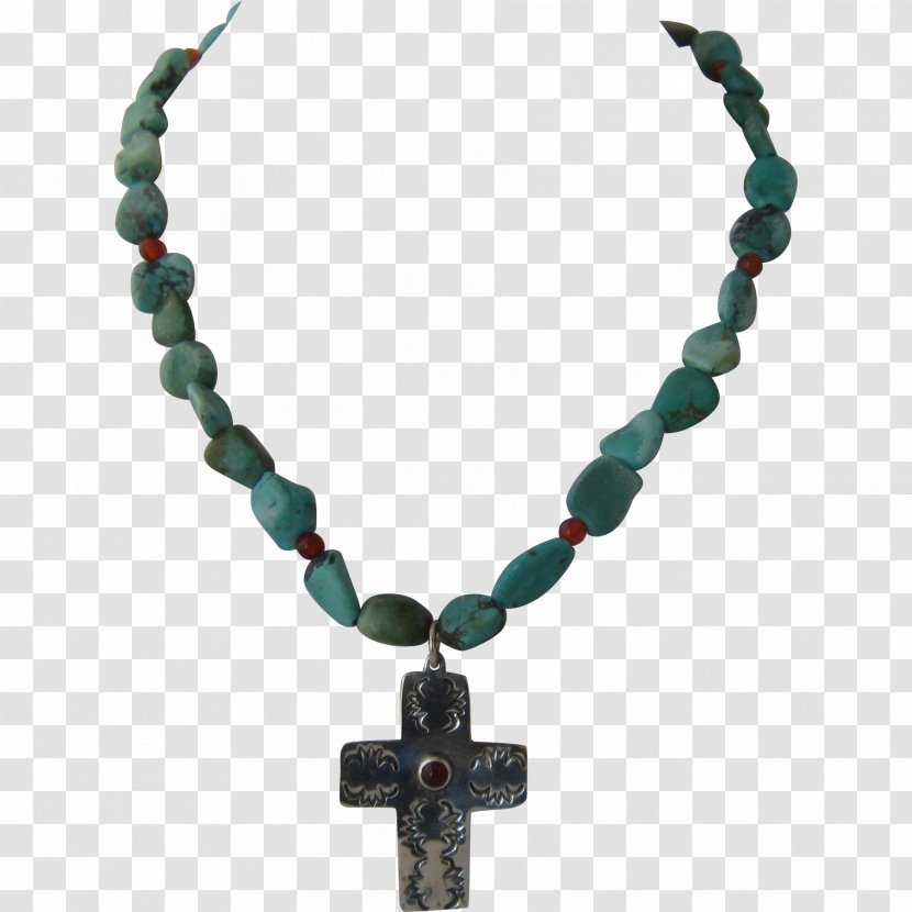Cross Fleur-de-lis Charms & Pendants Necklace Turquoise Transparent PNG