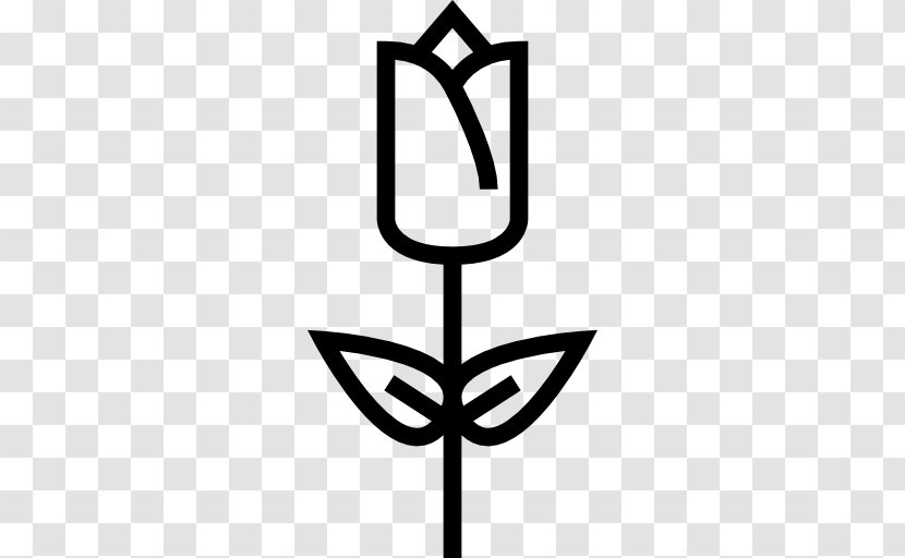 Flower Garden Tulip Clip Art - Black And White Transparent PNG