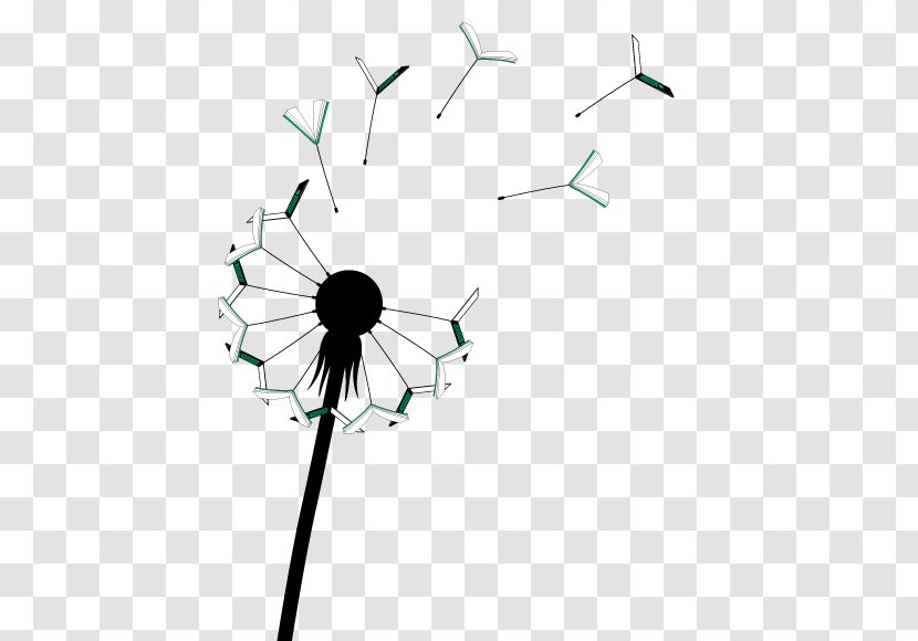 Diagram Circle Clip Art - Black And White - Dandelion Transparent PNG