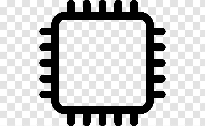 Central Processing Unit Integrated Circuits & Chips Clip Art - Black And White - Symbol Transparent PNG