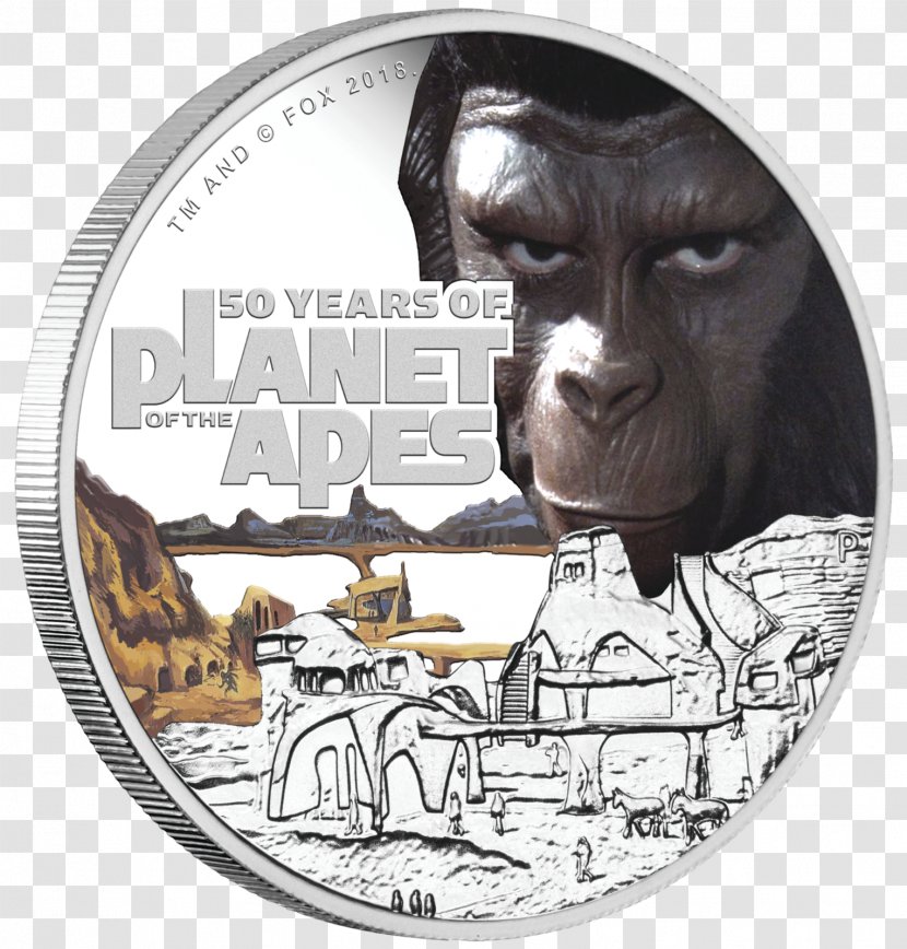 Perth Mint Planet Of The Apes Dr. Zaius Coin - Charlton Heston - 50th Anniversary Transparent PNG