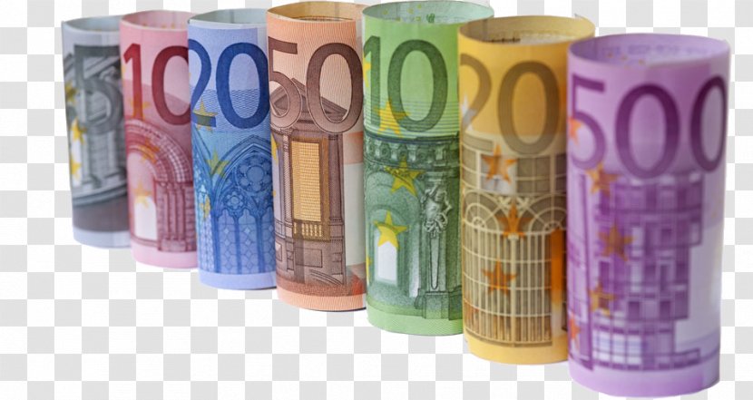 European Union Money Currency - Stock Photography - Euro Rolled Up In A Row Transparent PNG