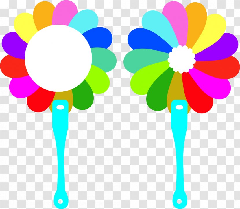 Hand Fan Clip Art - Advertising - Colorful Flowers Kite Fans Transparent PNG