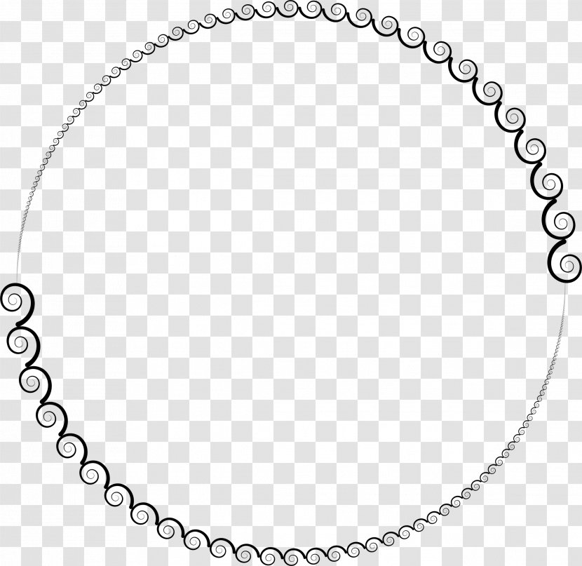 Circle Spiral Geometry Drawing Clip Art - Black And White - Border Transparent PNG