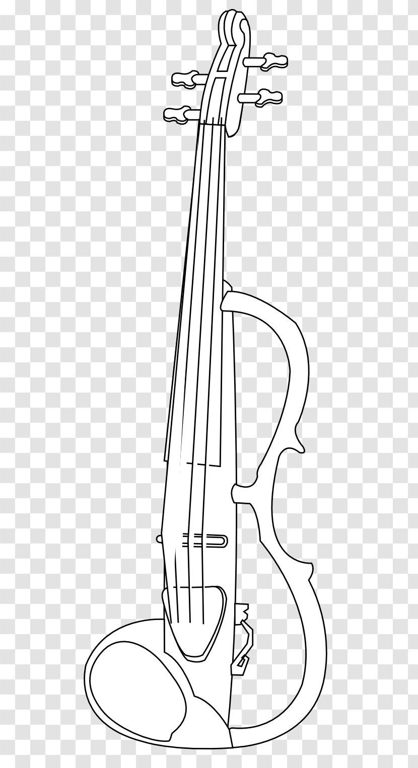 Drawing Line Art Black And White Electric Violin Clip Transparent PNG