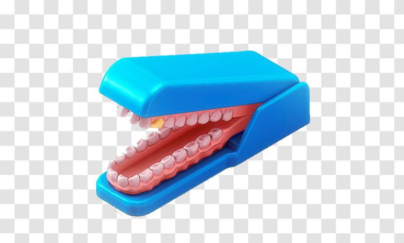 Zhivko Blue Illustrator Stapler - Teeth Transparent PNG