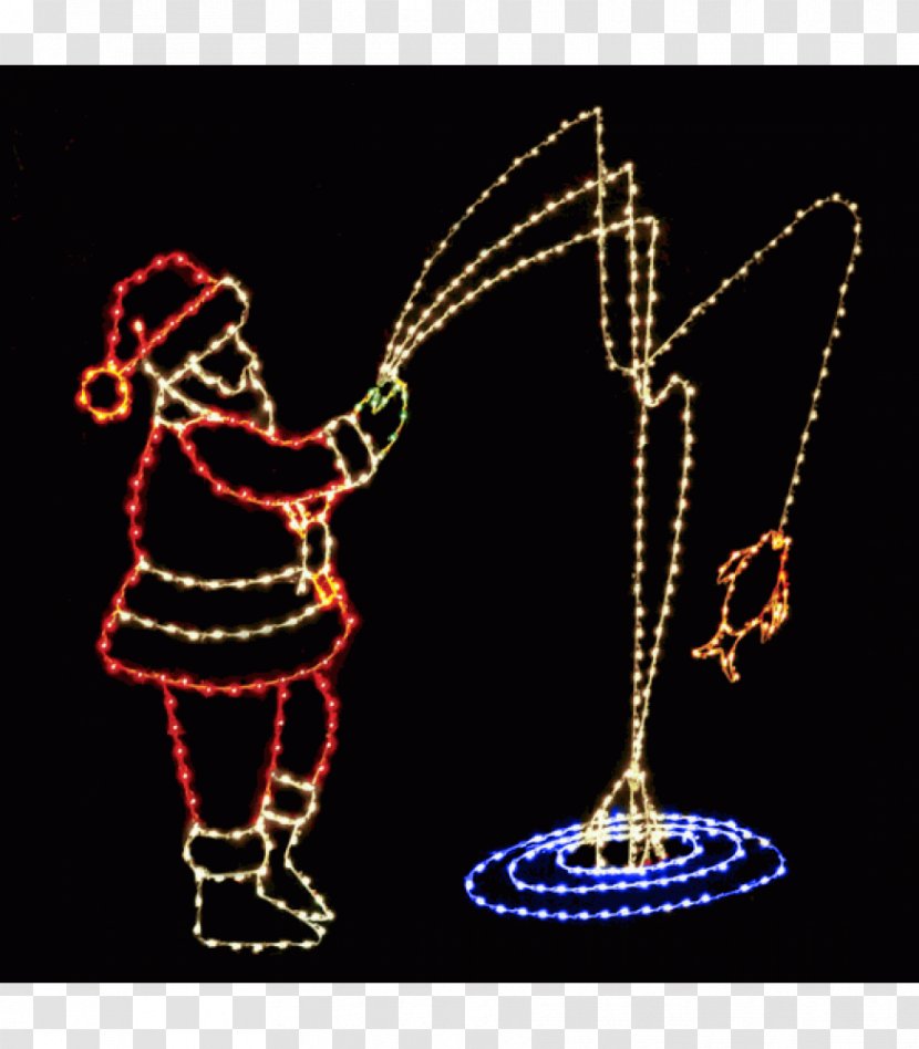 Santa Claus Christmas Lights Reindeer Fishing - Light - Fish For Display Transparent PNG