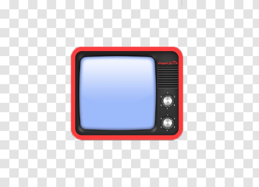 Television Set Red - Drawing - Old TV Cartoon Transparent PNG