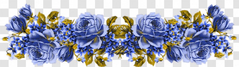 Paper Diary Art Scrapbooking - Blue Rose Border Transparent PNG
