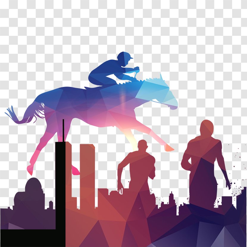 Silhouette Poster Illustration - The Business People Riding Transparent PNG
