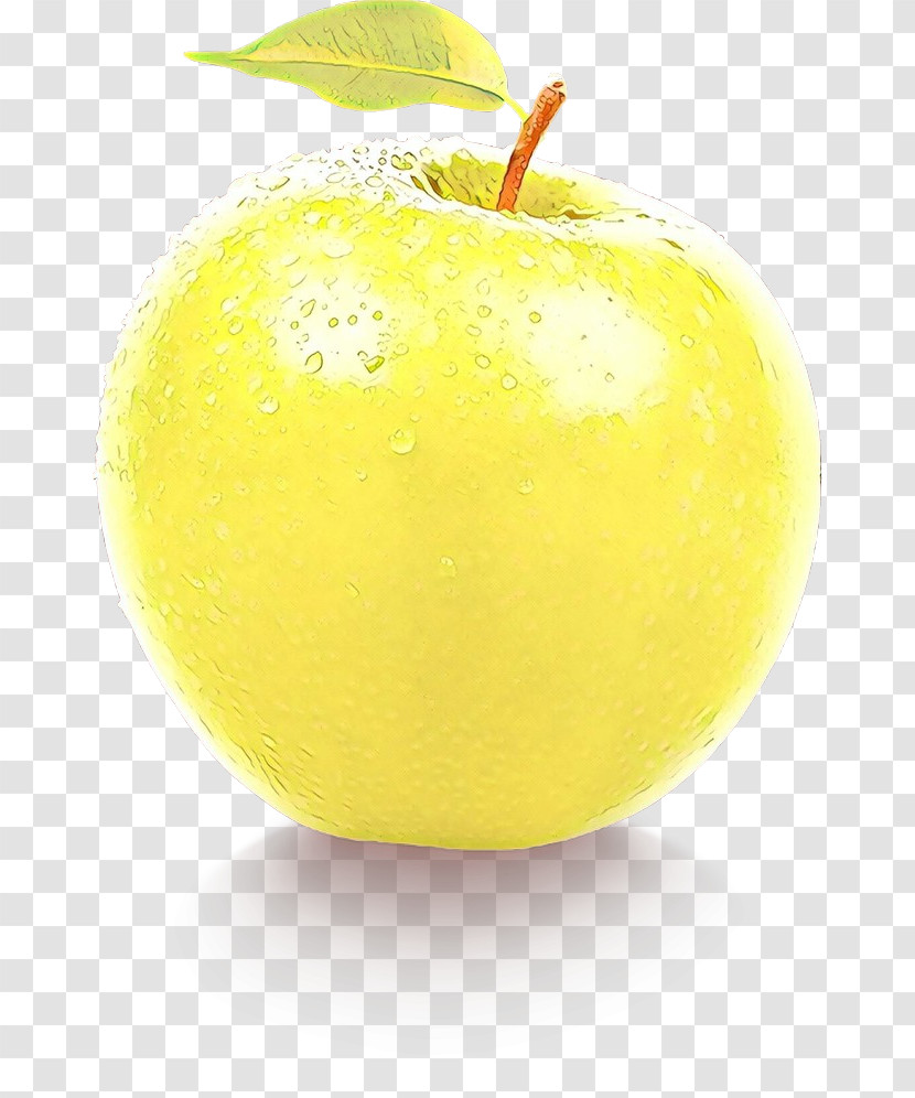 Fruit Yellow Apple Food Plant Transparent PNG