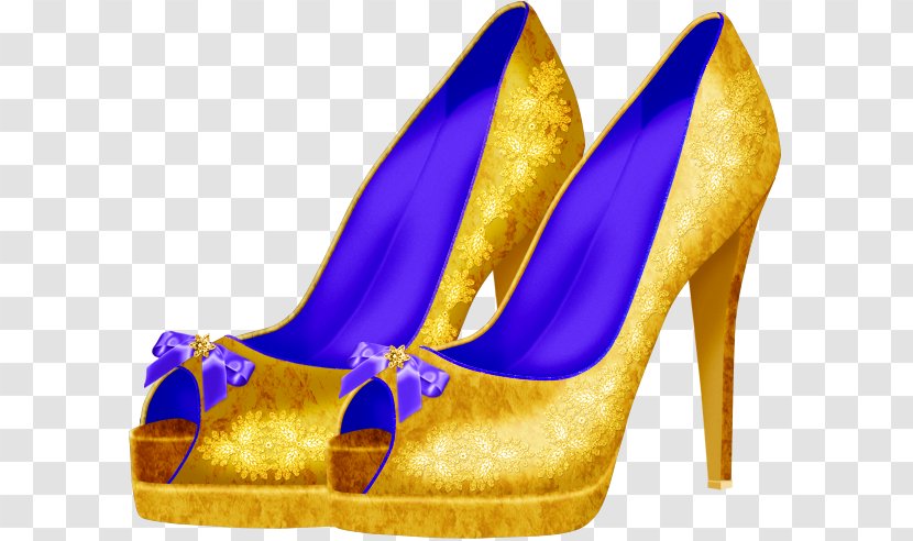 High-heeled Footwear Shoe Clip Art - Drawing - Gold High Heels Transparent PNG