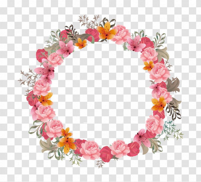 Vector Wreaths - If We - Pink Transparent PNG