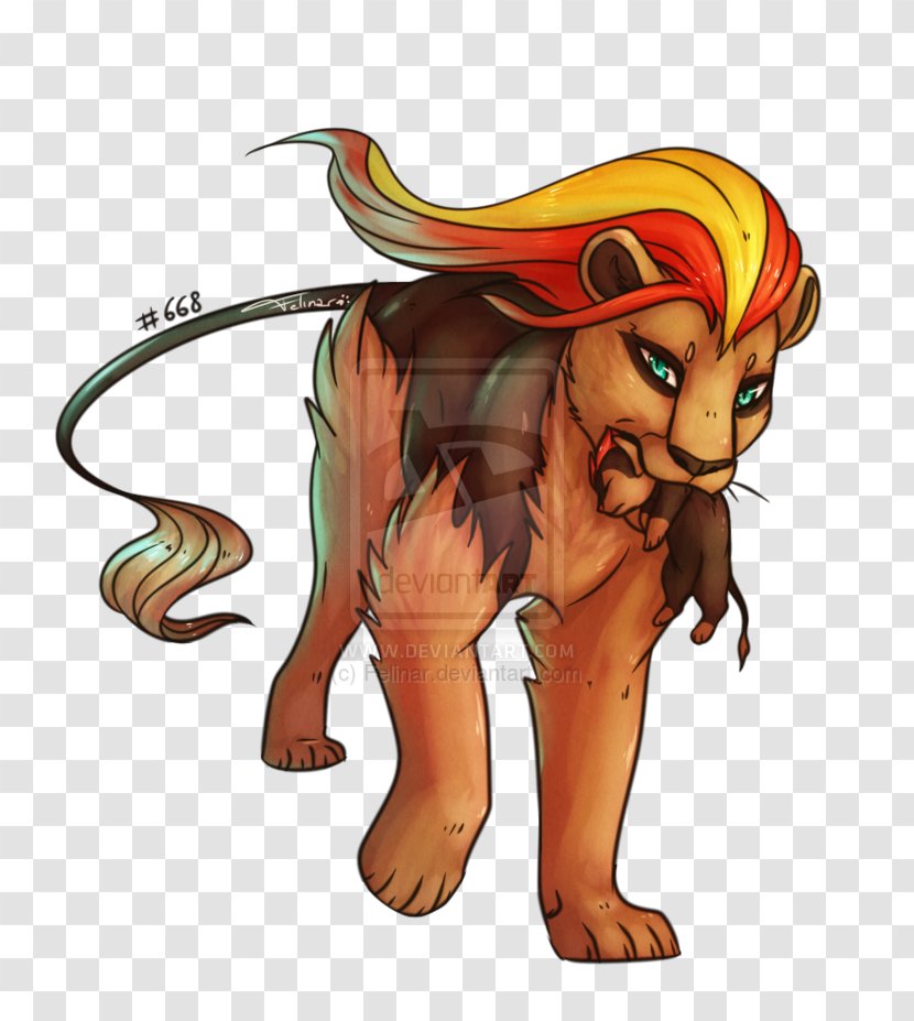 Pokémon X And Y Conquest Litleo Pyroar - Drawing Transparent PNG