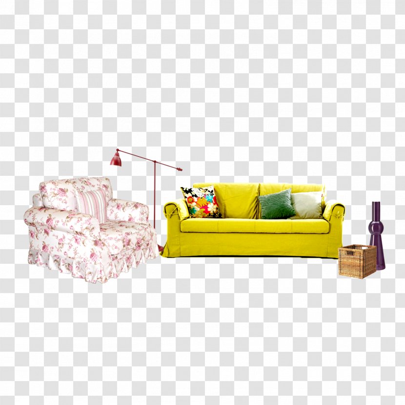 Table Furniture Couch Chair - Yellow - Sofa Transparent PNG