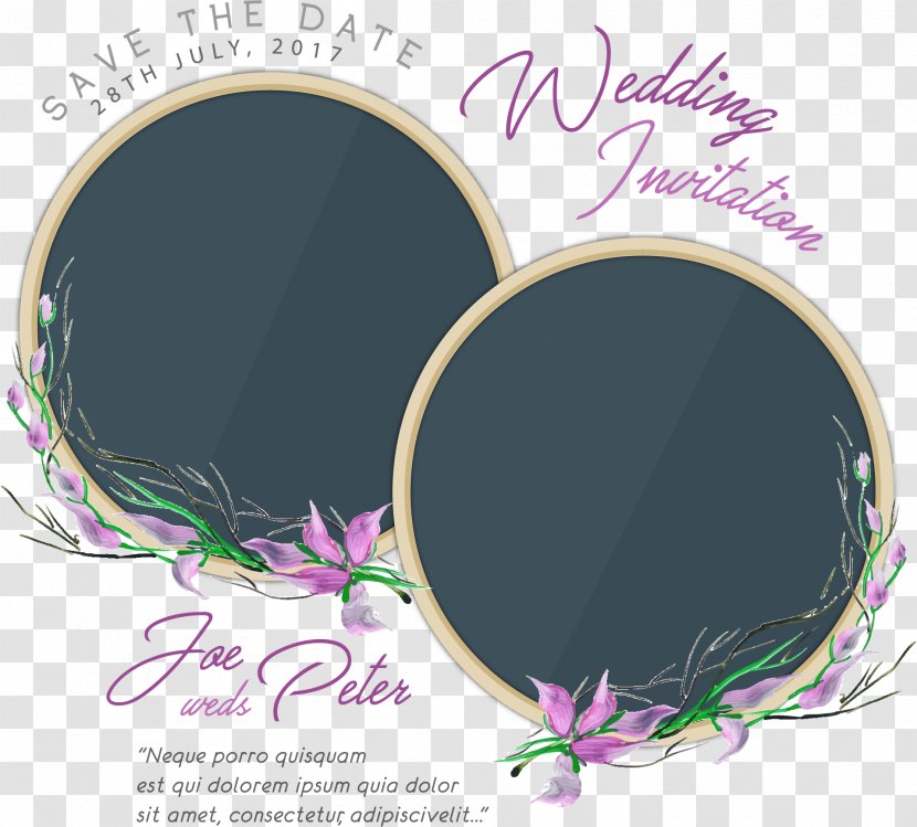 Wedding Invitation Download - Purple - Couple Photo Transparent PNG