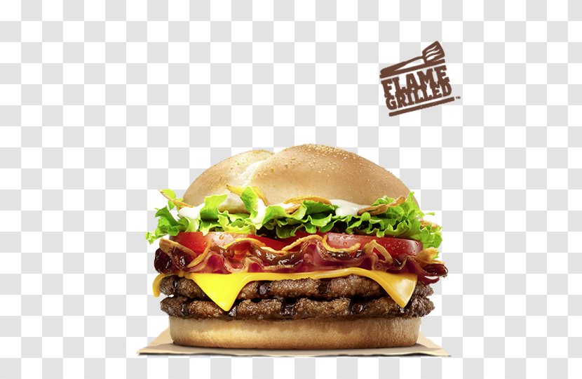 Cheeseburger Hamburger Whopper Bacon Barbecue Sauce - Chicken Meat - Burger King Transparent PNG