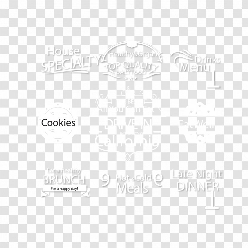 White Graphic Design Brand Pattern - Monochrome Photography - Vector Hotel Food Menu Tag Transparent PNG