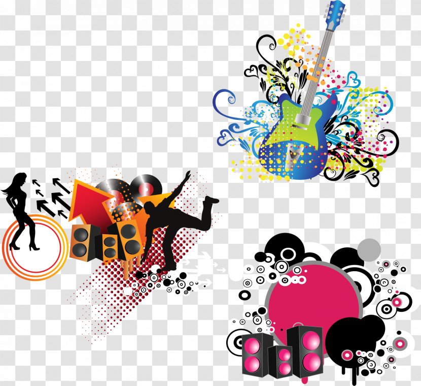 Musical Note Clip Art - Cartoon - Acoustic Guitar Dancing Vector Elements Transparent PNG