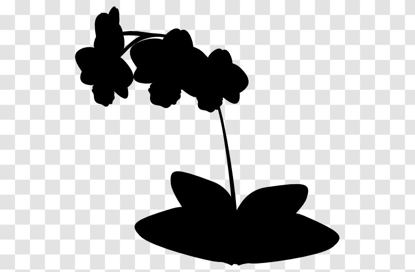 Clip Art Silhouette Leaf Flowering Plant Branching - Flower Transparent PNG