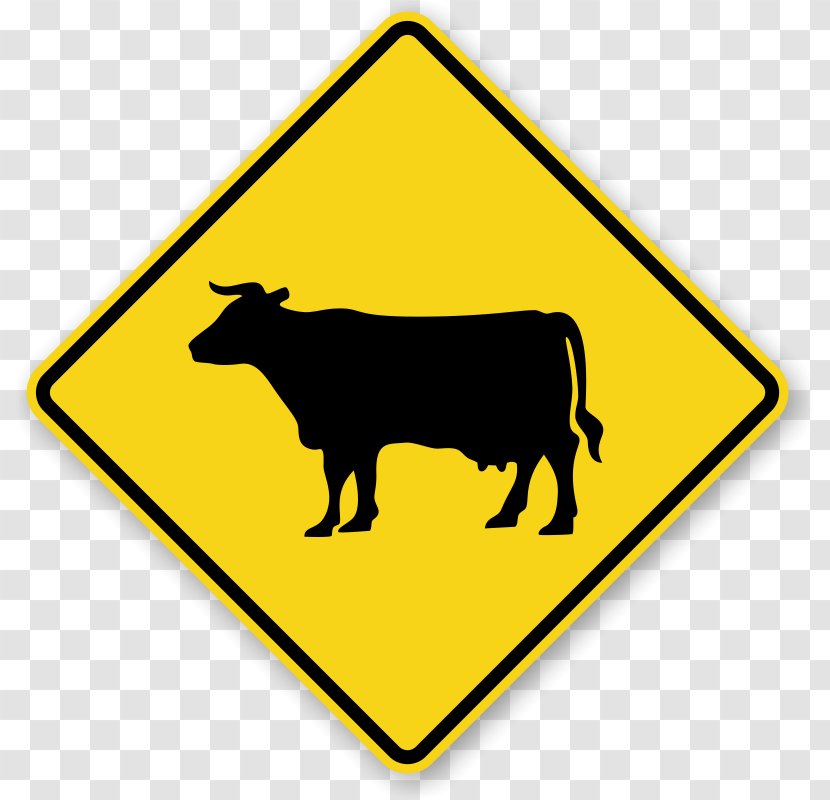 Cattle Sheep Water Buffalo Traffic Sign Warning - Images Transparent PNG