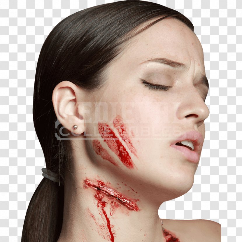 Halloween Costume Cosmetics Mask Party - Eyebrow - Neck Bloodstain Transparent PNG