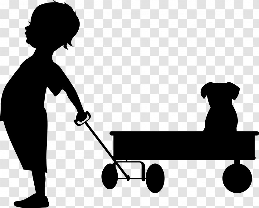 Wagon Child Silhouette Clip Art - Black Transparent PNG