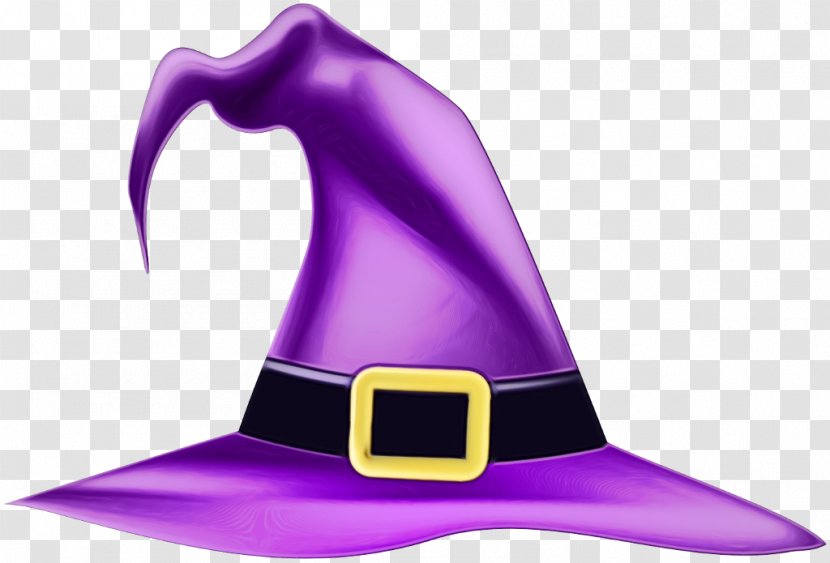 Witch Hat Purple Clip Art Costume - Watercolor - Fashion Accessory Cap Transparent PNG