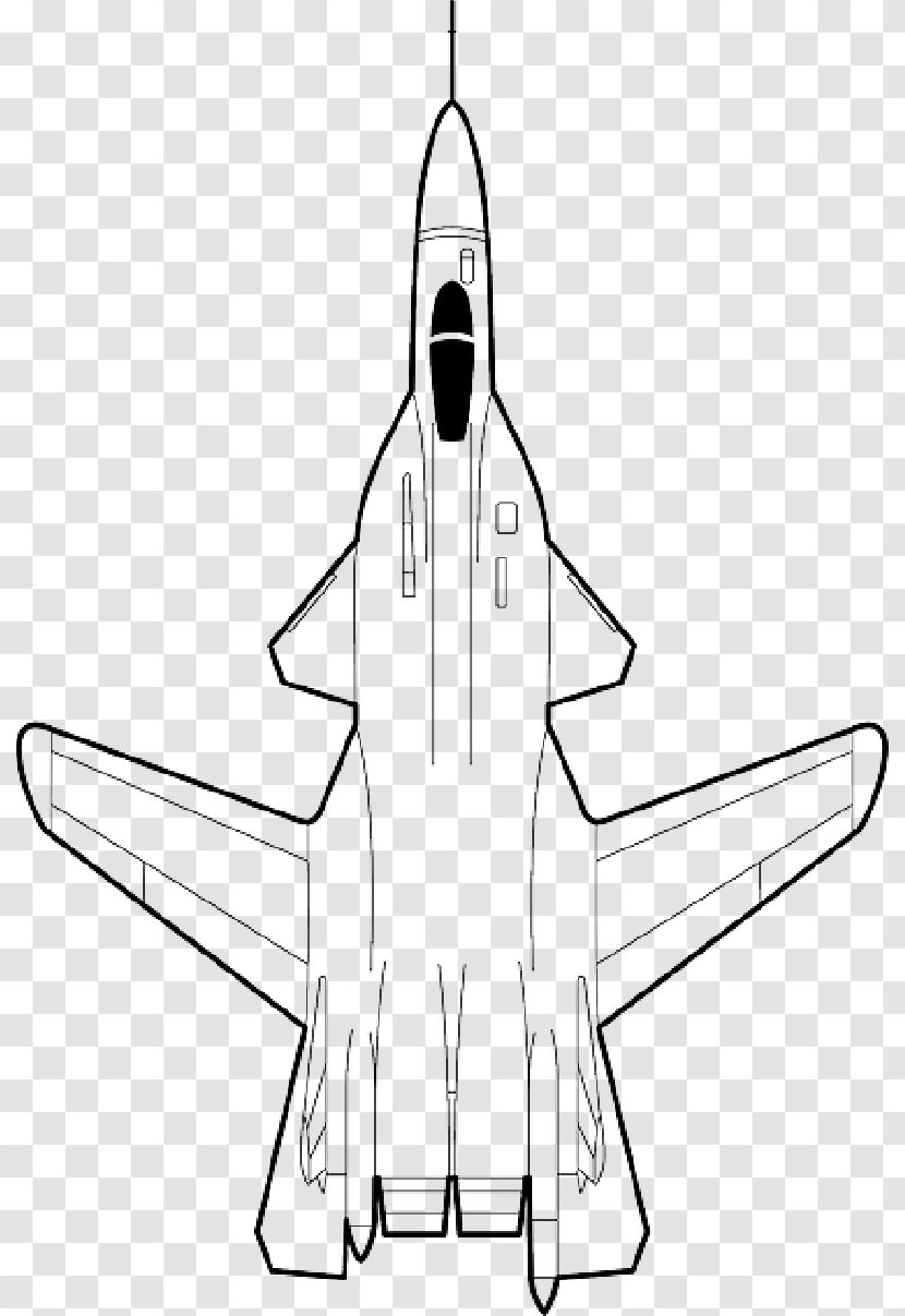 Airplane Drawing Jet Aircraft Fighter Clip Art - Aviation - Plane Sketch Transparent PNG